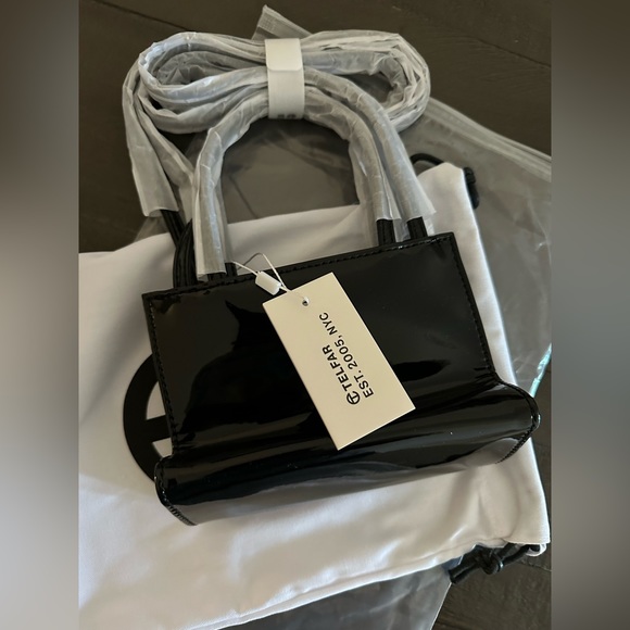 Telfar Black Patent Small Shopping Bag - Picture 3 of 6